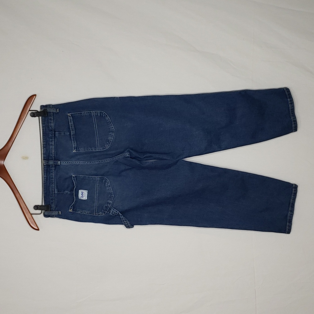 Lee Carpenter Slim Straight Cargo Cotton Pants Size 4 Y2K Retro Medium Wash Blue - Picture 6 of 16